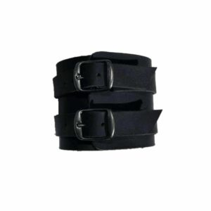 Bracelet de force homme en cuir noir