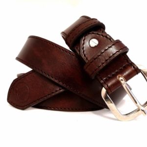 Ceinture en cuir marron pour homme artisanale made in France