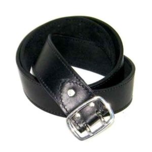 Ceinture cuir noir boucle double ardillon