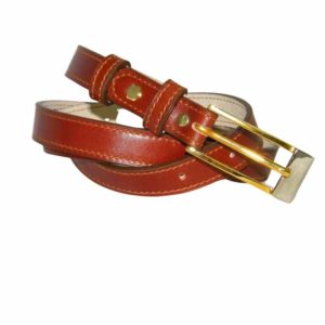 Ceinture de cuir couleur havane pour femme fabriqué en France