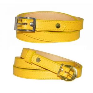 ceinture femme en cuir jaune fabriqué en france par ml-sellier