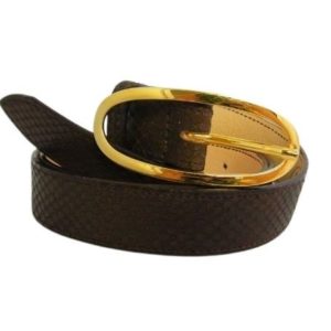 Ceinture femme en serpent marron artisanale
