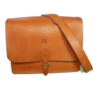 Grande sacoche en cuir naturel made in France
