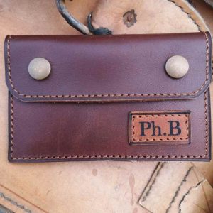 Porte-cartes en cuir marron fabrication française