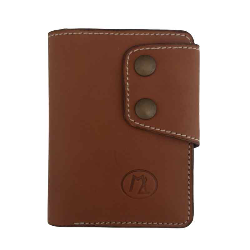 Porte-Cartes en Cuir Camel Fermeture Élastique