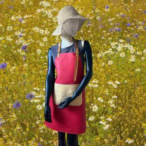 tablier en cuir et poche personnalisee made in france